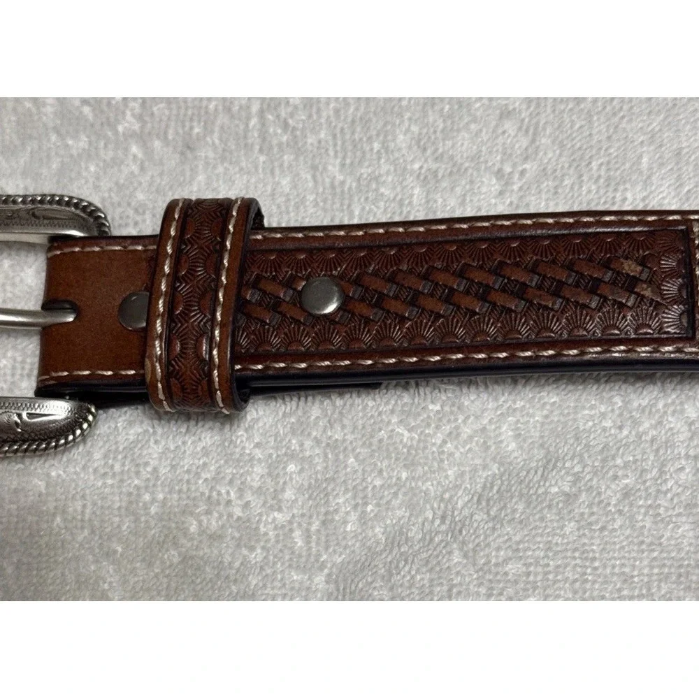 Nocona Braided Southwestern Design Genuine Leather Western Belt 28